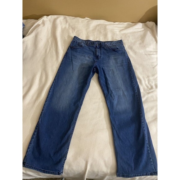 Calvin Klein Relaxed Straight Men’s Blue Denim Jeans Size 36W 30L - Picture 2 of 16